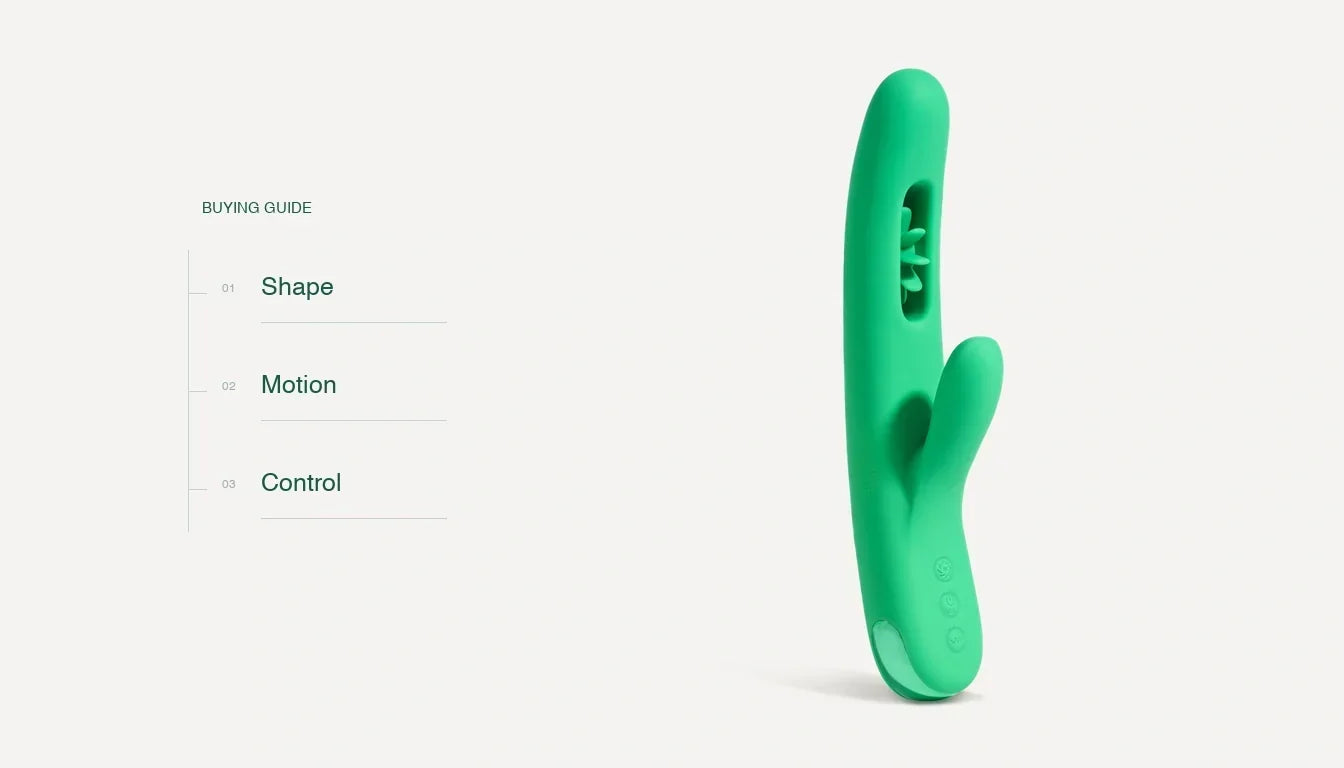 VIVIFIE VINDANI rabbit vibrator buying guide showing shape, motion, and control
